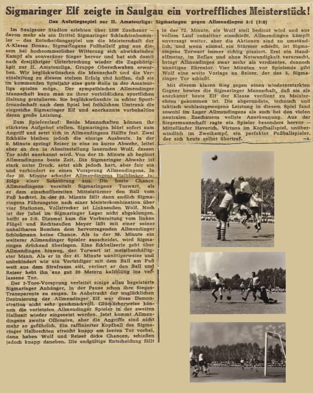 Zeitungsausschnitt/Bllder Aufstieg 1959